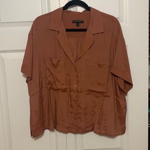 Terracotta Collared oversized top